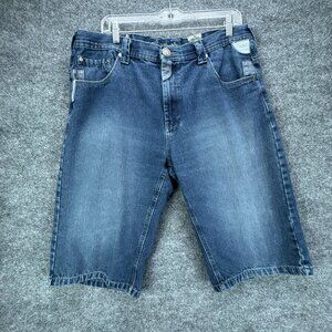 Raider Jorts Mens 36 Blue Baggy Jean Shorts Y2K Hip Hop‎ Skater Streetwear